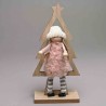 Bambolina in tessuto con albero - 10,5x5x22 Cm / Assortita