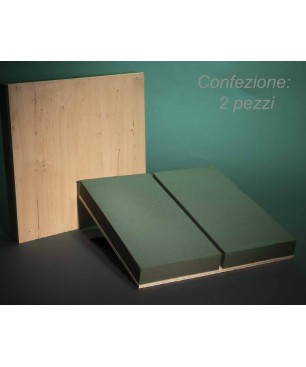 Base in legno con spugna 30x30 Cm - 2 Pezzi