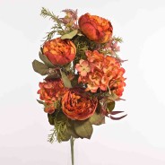 Peonie in mazzo frontale - 55 Cm / Ruggine