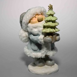 Babbo Natale con LED - 17 Cm / Azzurro