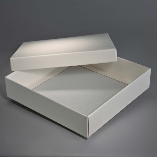 Scatole in carta color seta componibile con coperchio 2 Pezzi / 25x25x6 Cm