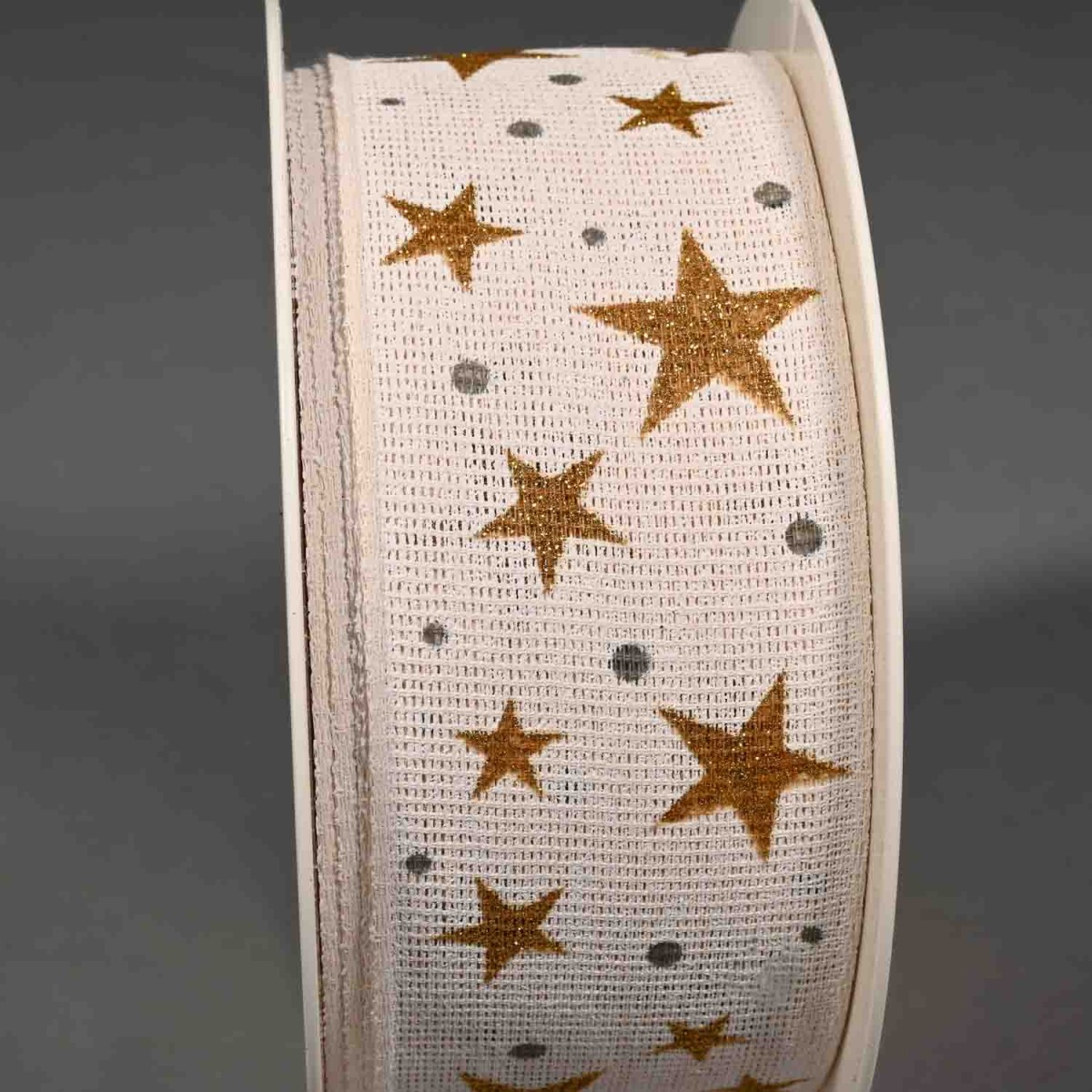 Nastro con stelle scintillanti - 40 Mm x 20 M / Bianco