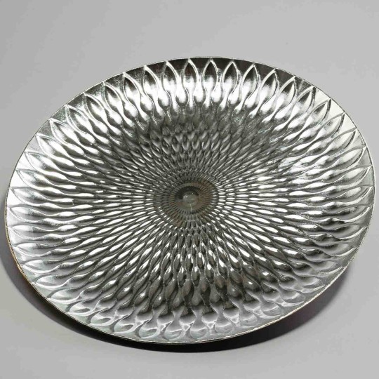 Piatto in plastica - 32 Cm / Argento