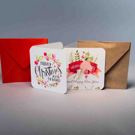 Biglietti "Merry Christmas" pieghevoli 50 PZ - 8x8 Cm