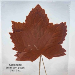 Pick di foglie in velluto - 12 Pezzi - Rosso