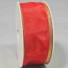 Nastro "Taffetà" con bordo lurex - 40 Mm x 25 M / Rosso