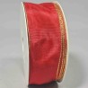 Nastro "Taffetà" con bordo lurex - 40 Mm x 25 M / Rosso rubino