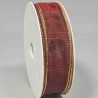 Nastro "Taffetà" con bordo lurex - 25 Mm x 25 M / Bordeaux