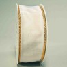 Nastro "Taffetà" con bordo lurex - 40 Mm x 25 M / Bianco