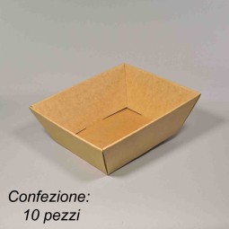 Vassoi in cartoncino microonda 10 PZ - 29x29x9 Cm / Avana