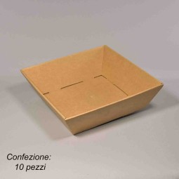 Vassoi in cartoncino microonda 10 PZ - 23x27x10 Cm / Avana