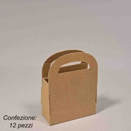 Borsine "Kelly" in cartoncino 12 PZ - 10x8,5x4 Cm / Kraft