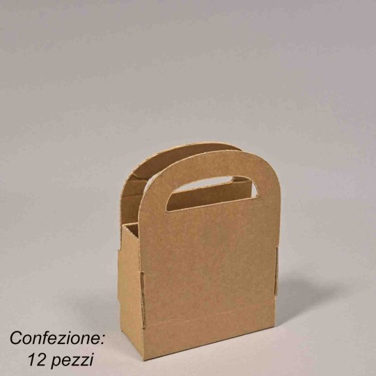 Borsine "Kelly" in cartoncino 12 PZ - 10x8,5x4 Cm / Kraft