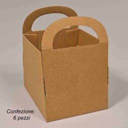 Borsine "Kelly" in cartoncino 6 PZ - 17,5x14x14,5 Cm / Kraft