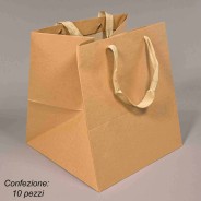 Borsine "Shoppers" in carta 10 PZ - 25x28+25 Cm / Kraft