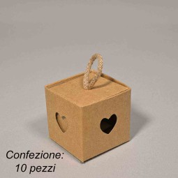 Scatole pieghevoli 10 PZ con intaglio -5x5x5 Cm / Avana