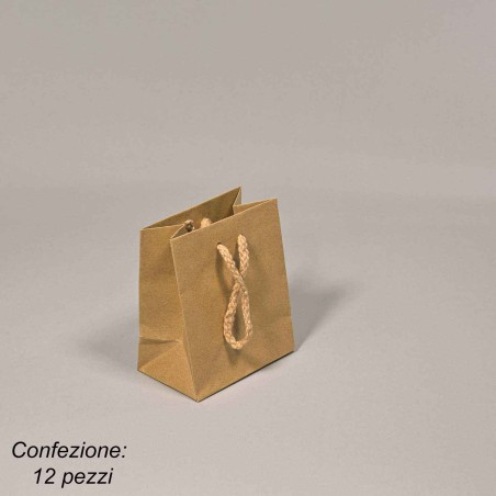 Borsine in carta 12 PZ - 7x10+5 Cm / Kraft