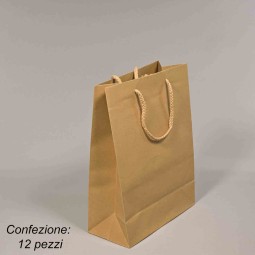 Borsine "Shoppers" in carta 12 PZ - 22x29+10 Cm / Kraft