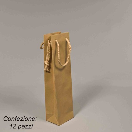 Borsine in carta 12 PZ - 8x30+6 Cm / Kraft