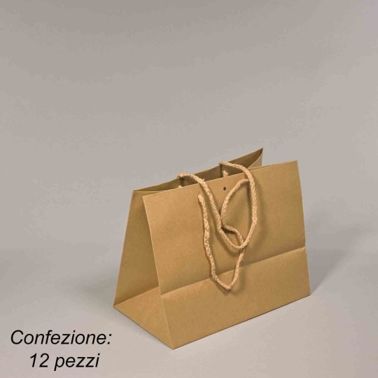Borsine "Shoppers" in carta 12 PZ - 24x19,5+14 Cm / Kraft