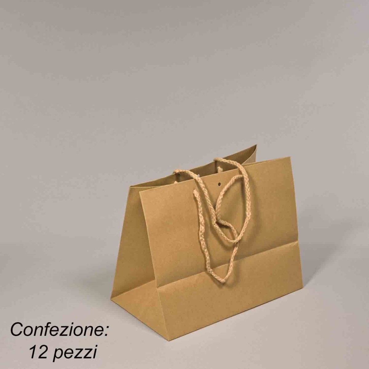 Borsine "Shoppers" in carta 12 PZ - 24x19,5+14 Cm / Kraft