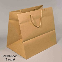 Borsine "Shoppers" in carta 12 PZ - 35x32+25 Cm / Kraft