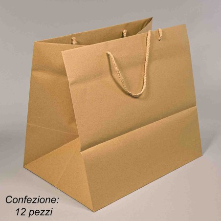 Borsine "Shoppers" in carta 12 PZ - 35x32+25 Cm / Kraft