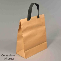 Borsine "Shoppers" in carta 10 PZ - 25x24+11,5 Cm / Kraft