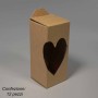 Scatole in cartoncino con intaglio a cuore 12 PZ - 7x16 Cm / Avana