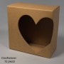 Scatole in cartoncino con intaglio cuore 12 PZ - 20x10x20 Cm / Avana