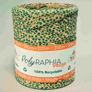 Raphia con stelle - 15 Mm x 200 M / Verde
