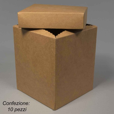 Scatole in cartoncino 10 PZ - 14x14x17 Cm / Avana