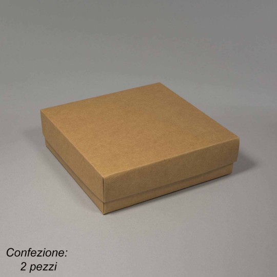 Scatole in cartoncino 2 PZ - 20x20x6 Cm / Avana