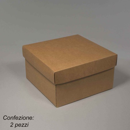 Scatole in cartoncino 2 PZ - 20x20x11 Cm / Avana
