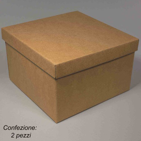 Scatole in cartoncino 2 PZ - 25x25x15 Cm / Avana