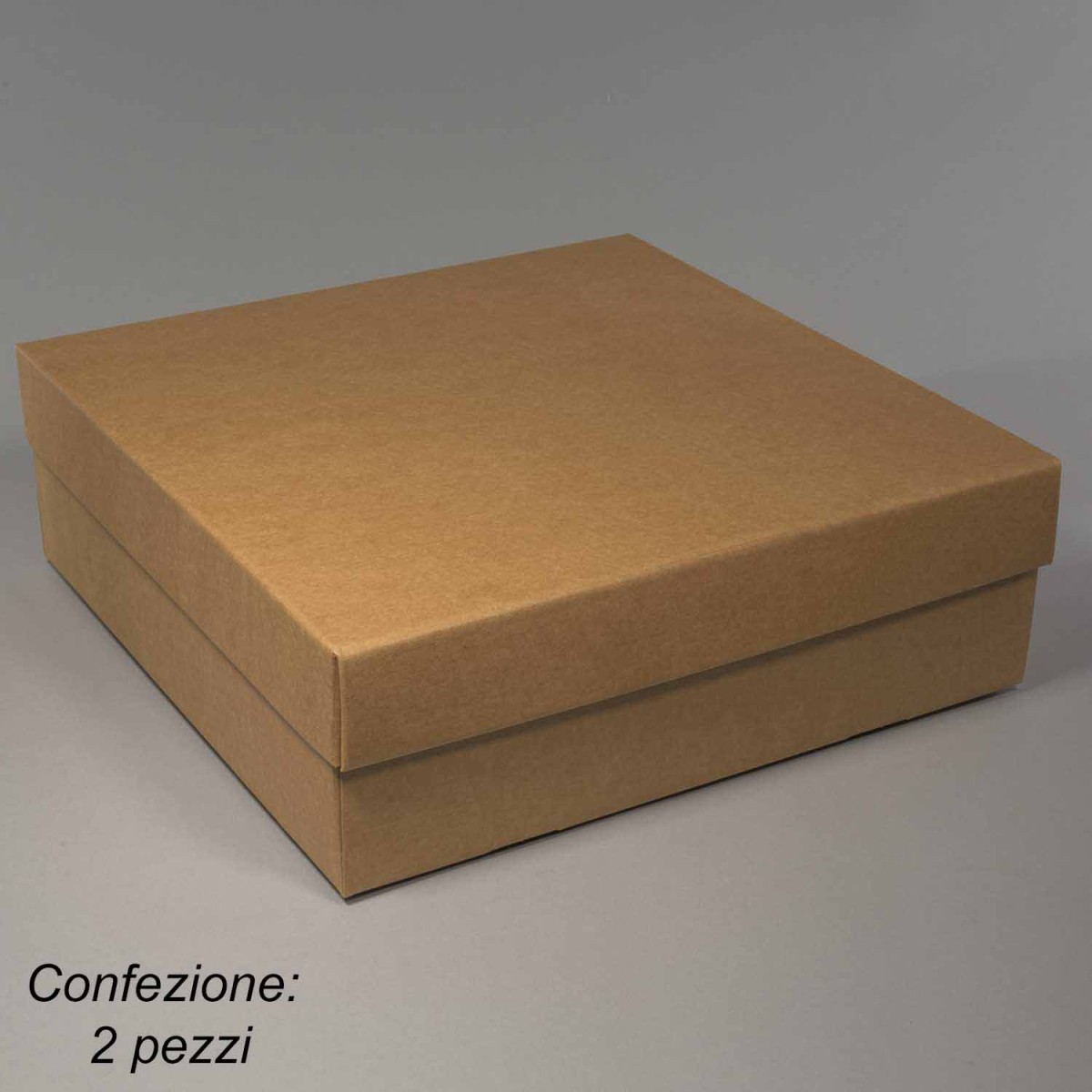 Scatole in cartoncino 2 PZ - 34,5x34,5x11 Cm / Avana