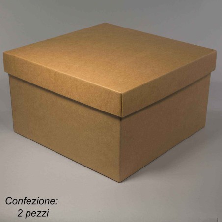 Scatole in cartoncino 2 PZ - 34,5x34,5x20 Cm / Avana