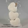 Cuori in tessuto da appendere 6 PZ - 9x8,5 Cm / Bianco