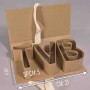 Scatola in carta "TVB" - 21x11x5 Cm / Avana
