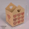 Scatole a forma di Casetta 6 PZ - 13x13x20 Cm / Avana