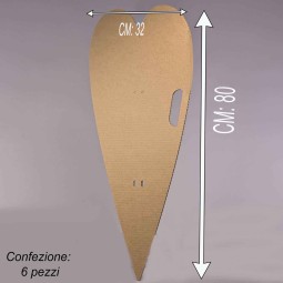 Sagome "Cuore" in cartone 6 Pezzi - 30x80 Cm / Avana