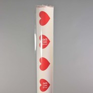 Bobina profumata  in PPL alta densità "Hearts" - 1x25 M / Bianco