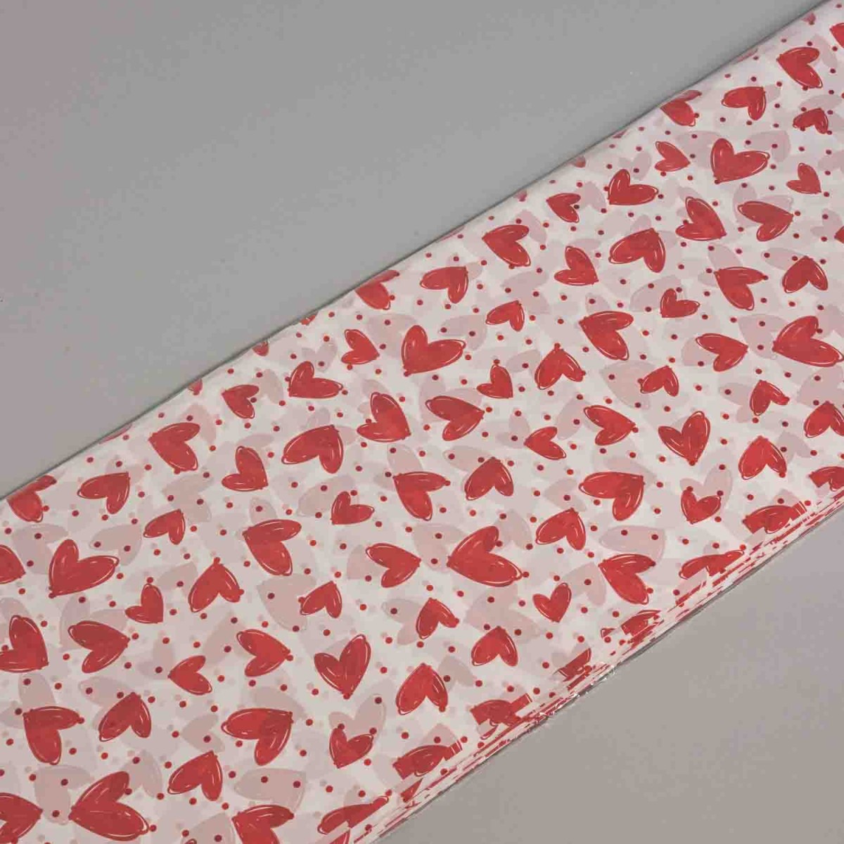 Spezzoni per rosa stampati con cuori 100 PZ - 25x100 Cm / Bianco