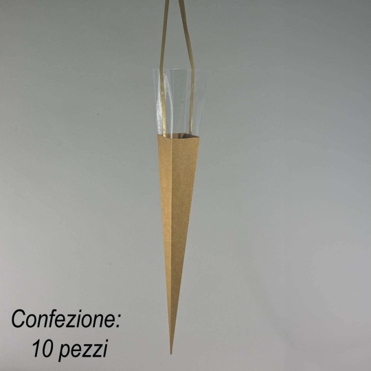 Coni in carta per Rosa 10 PZ - 7x53 Cm / Kraft