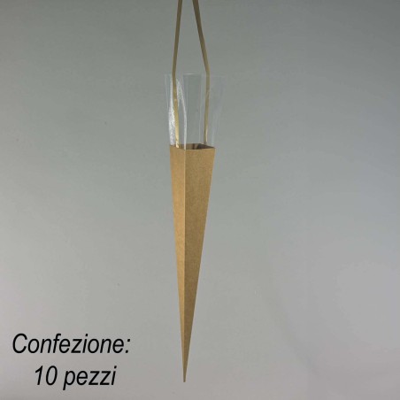 Coni in carta per Rosa 10 PZ - 7x53 Cm / Kraft