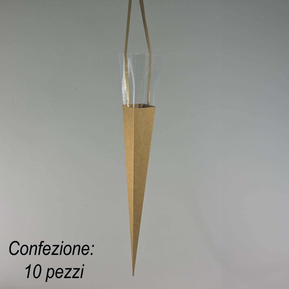 Coni in carta per Rosa 10 PZ - 7x53 Cm / Kraft
