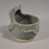 Vaso a forma di gatto con cuore - 10x8x10 Cm / Grigio