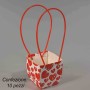 Borsine in carta politenata con cuori 10 PZ - 10,5x11,5 Cm / Bianco