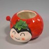 Vaso in ceramica a forma di coccinella - 9,5x11,5 Cm / Rosso