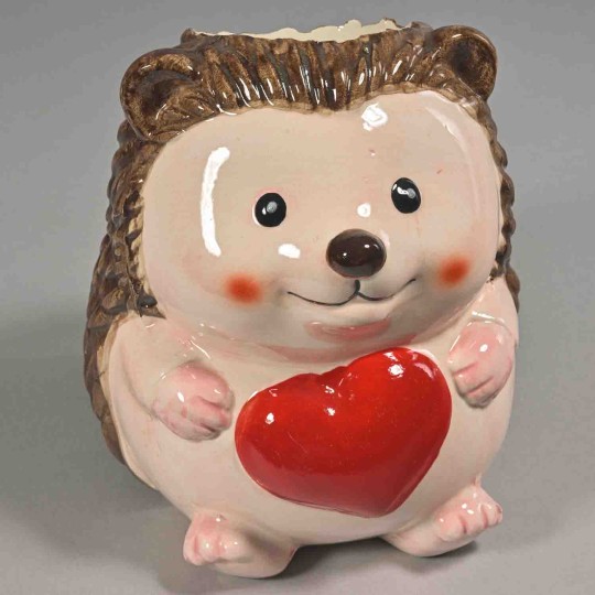 Vasetto animaletto con cuore  - 14,3x12x12 Cm / Assortito